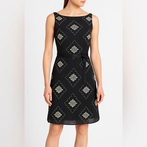 Laundry by Shelli Segal Black Embroidered A-Line Dress